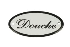 Geëmailleerd deurbordje "Douche" ovaal 100x50mm