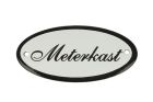 Geëmailleerd deurbordje "Meterkast" ovaal 100x50mm