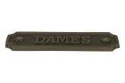 IJzer deurplaatje "Dames" rechthoekig 115x36mm