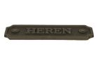 IJzer deurplaatje "Heren" rechthoekig 115x36mm