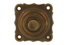 Beldrukker (tbv elektrische) messing verouderd 40x40mm