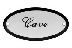 Geëmailleerd deurbordje "Cave" ovaal 100x50mm