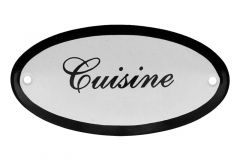 Geëmailleerd deurbordje "Cuisine" ovaal 100x50mm