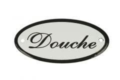 Geëmailleerd deurbordje "Douche" ovaal 100x50mm