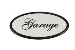 Geëmailleerd deurbordje "Garage" ovaal 100x50mm
