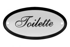 Geëmailleerd deurbordje "Toilette" ovaal 100x50mm