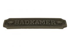 IJzer deurplaatje "Badkamer" rechthoekig 115x36mm