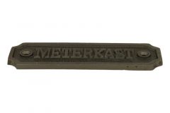 IJzer deurplaatje "Meterkast" rechthoekig 115x36mm