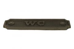 IJzer deurplaatje "WC" rechthoekig 115x36mm