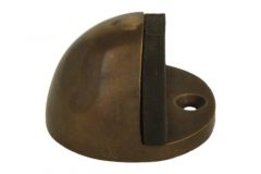 Deurstop oud messing vloerbevestiging rond 45mm