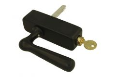 Draaikiep greep met slot messing zwart gepoedercoat DK-22 z