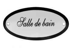 Geëmailleerd deurbordje "Salle de bain" ovaal 100x50mm