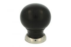 Kastknop ebbenhout met messing vernikkeld 39mm H48mm