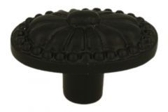 Knop gietijzer zwart gepoedercoat 54x34mm H35mm