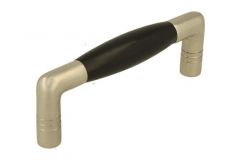 Keukengreep 96mm matnikkel ebbenhout jaren 20