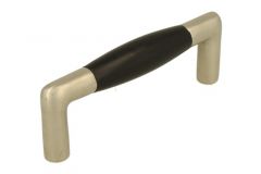 Keukengreep 96mm matnikkel ebbenhout jaren 30