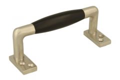 Handgreep 105mm strak model matnikkel ebbenhout