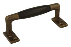Handgreep 105mm strak model messing verouderd ebbenhout