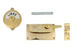 Libre-Occupé slot 92×52mm ongelakt messing