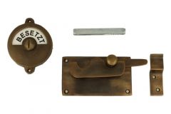 Frei-Besetzt slot 92×52mm messing verouderd