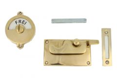 Frei-Besetzt toiletslot 92×52mm ongelakt messing