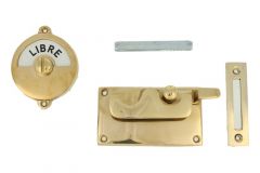 Libre-Occupé toiletslot 92×52mm ongelakt messing