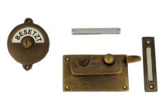 Frei-Besetzt toiletslot 92×52mm messing verouderd