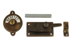 Frei-Besetzt slot 70×39mm messing verouderd