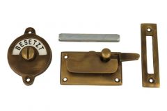 Frei-Besetzt toiletslot 70×39mm messing verouderd
