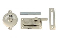 Frei-Besetzt toiletslot 70×39mm messing vernikkeld