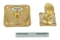 Vacant-Engaged toiletstift ongelakt messing