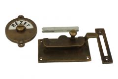 Vrij-bezet slot messing verouderd 92x52mm