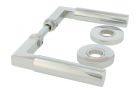 Deurklink "Bauhaus" chrome stel.