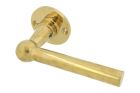 Enkele deurklink L model "Chemin de fer" ongelakt messing