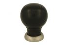 Kastknop ebbenhout met matnikkel 39mm H48mm rozetmaat 29mm.