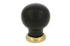 Kastknop ebbenhout met ongelakt messing 39mm H48mm