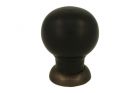 Kastknop ebbenhout met messing verouderd 39mm H48mm