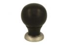 Kastknop ebbenhout met matnikkel 25mm H39mm
