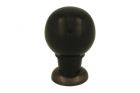 Kastknop ebbenhout met messing verouderd 25mm H39mm