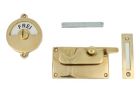 Frei-Besetzt toiletslot 92×52mm ongelakt messing