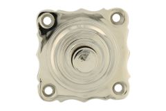 Beldrukker (tbv elektrische) messing vernikkeld 40x40mm