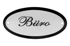 Geëmailleerd deurbordje "Büro" ovaal 100x50mm