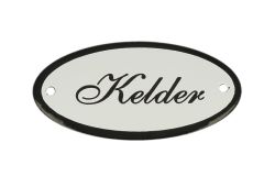 Geëmailleerd deurbordje "Kelder" ovaal 100x50mm