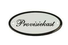 Geëmailleerd deurbordje "Provisiekast" ovaal 100x50mm