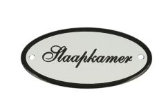 Geëmailleerd deurbordje "Slaapkamer" ovaal 100x50mm