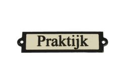 Geëmailleerd deurbordje "Praktijk"