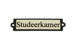 Geëmailleerd deurbordje "Studeerkamer"