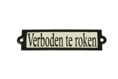Geëmailleerd deurbordje "Verboden te roken"