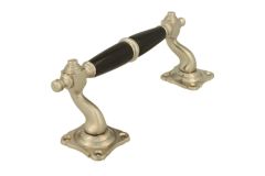 Deurgreep 160mm sierlijk model verkropt matnikkel ebbenhout