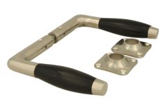 Deurklink strak model matnikkel bakeliet stel